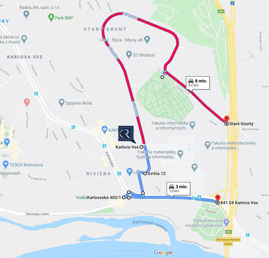 mapa navaznost na cestnu siet